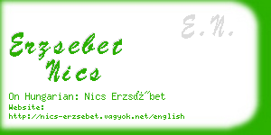 erzsebet nics business card